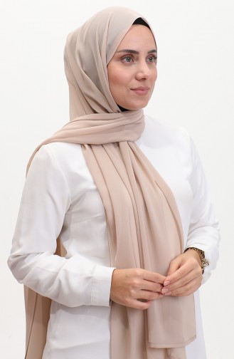 Karaca Düz Şifon Şal 81048-21 Koyu Bej 81048-21