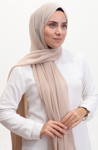 Karaca Düz Şifon Şal 81048-21 Koyu Bej 81048-21