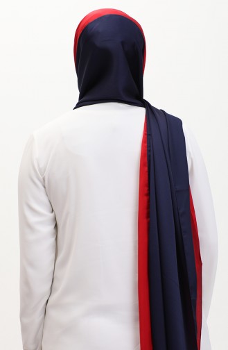 Karaca Tricolor Shawl 81049-22 Navy Blue Red 81049-22