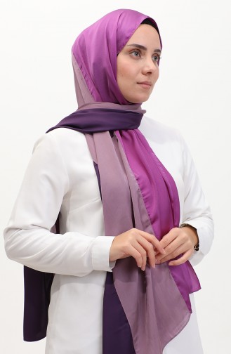 Karaca Three-Colored Shawl 81049-29 Purple Lilac Fuchsia 81049-29