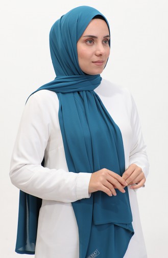 Karaca Düz Şifon Şal 81048-33 Petrol Mavisi