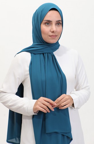 Karaca Düz Şifon Şal 81048-33 Petrol Mavisi