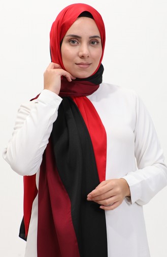 Karaca Tricolor Shawl 81049-33 Claret Red Black Red 81049-33