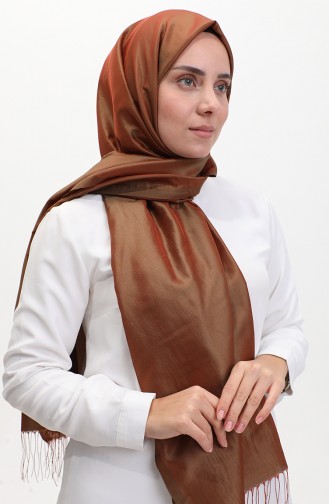 Tasseled Taffeta Shawl 1267-70 Henna Green Brick 1267-70