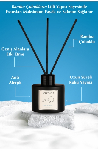 Parfum D`ambiance Végétalien Avec Bâton De Bambou Poudre Pour Bébé Parfumée 110 Ml SH0054-01 Coloré 0054-01