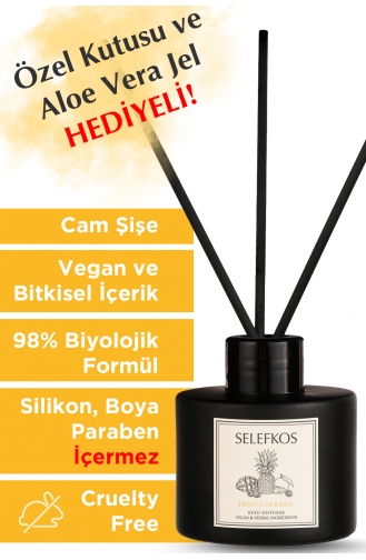 Vegan Kamergeur Met Bamboestokjes Gemengd Fruit Geparfumeerd 110ml SH0052-01 Kleurrijk 0052-01