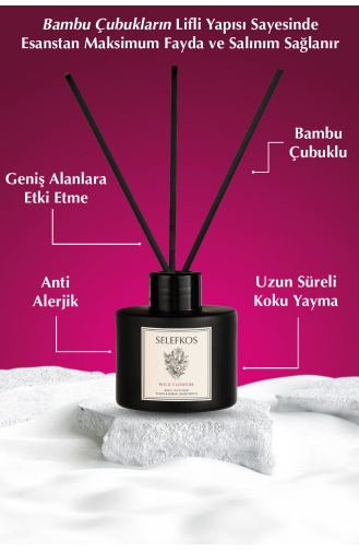 Parfum D`ambiance Végétalien Avec Bâton De Bambou Parfumé Aux Fleurs Sauvages 110 Ml SH0053-01 Coloré 0053-01
