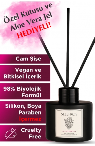Parfum D`ambiance Végétalien Avec Bâton De Bambou Parfumé Aux Fleurs Sauvages 110 Ml SH0053-01 Coloré 0053-01