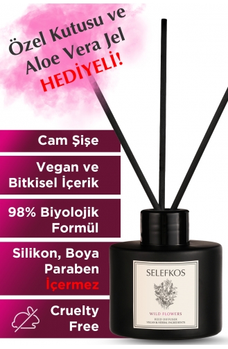 Veganistische Kamergeur Met Bamboestok Wildflower Geurend 110ml SH0053-01 Kleurrijk 0053-01