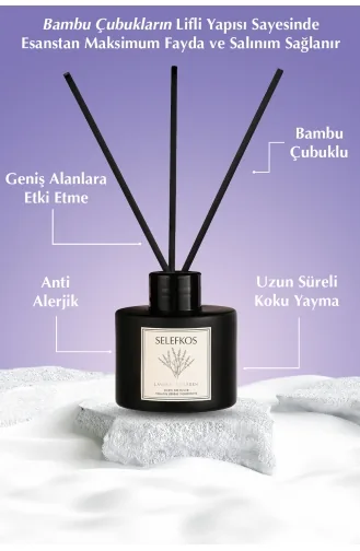 Parfum D`ambiance Végétalien Avec Bâtons De Bambou Parfumé à La Lavande 110 Ml SH0055-01 Coloré 0055-01