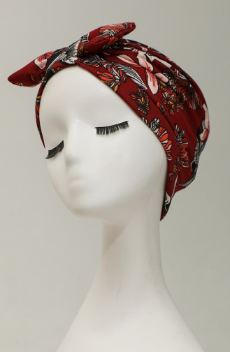 Patterned Bow Bonnet 0034-02 Claret Red Orange 0034-02