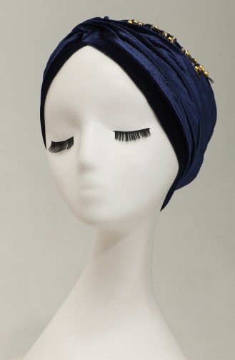 Velvet Sequin Vera Bonnet Navy Blue 0039-16
