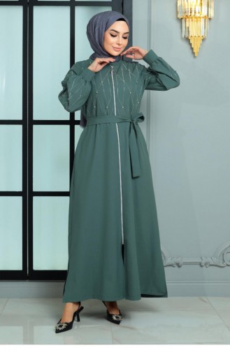 Steindetaillierte Abaya Mint 19161 14988