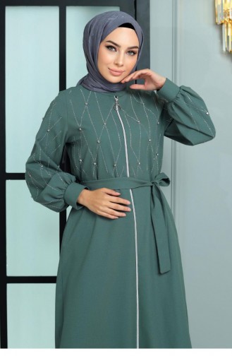 Steindetaillierte Abaya Mint 19161 14988