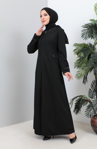 Abaya Avec Poche Grande Taille 4260-02 Noir 4260-02