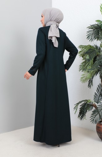 Groot Formaat Stoned Pocket Abaya 4260-03 Petrol 4260-03