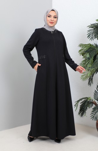 Abaya Avec Poche Grande Taille 4260-05 Pourpre 4260-05