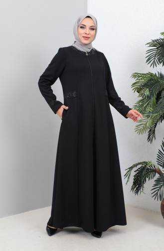 Große Stoned Pocket Abaya 4260-05 Lila 4260-05