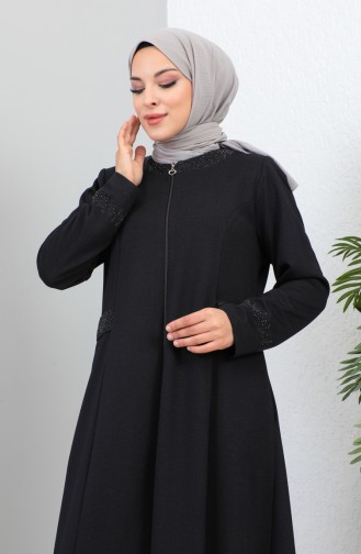 Groot Formaat Stoned Pocket Abaya 4260-05 Paars 4260-05