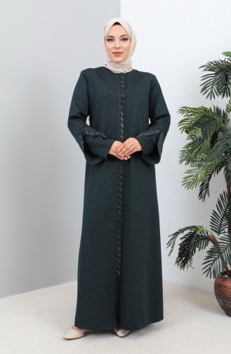 Abaya Imprimé Pierre Grande Taille 4264-03 Pétrole 4264-03