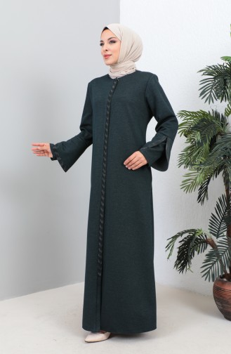 Abaya Imprimé Pierre Grande Taille 4264-03 Pétrole 4264-03