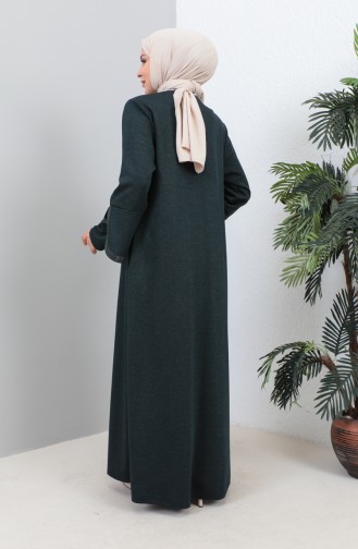 Abaya Imprimé Pierre Grande Taille 4264-03 Pétrole 4264-03