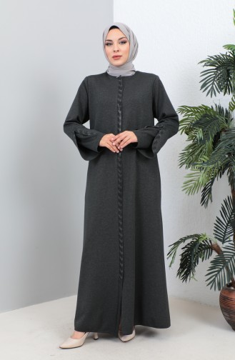 Große Abaya Mit Steindruck 4264-06 Anthrazit 4264-06