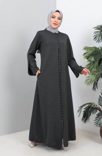 Große Abaya Mit Steindruck 4264-06 Anthrazit 4264-06