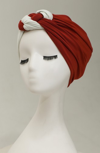 Turban Pret-a-Porter Couleur brique 9022-04