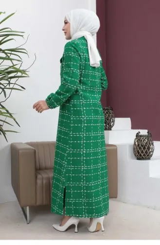 Manteau Revers Boutonné Emeraude 19260 15005