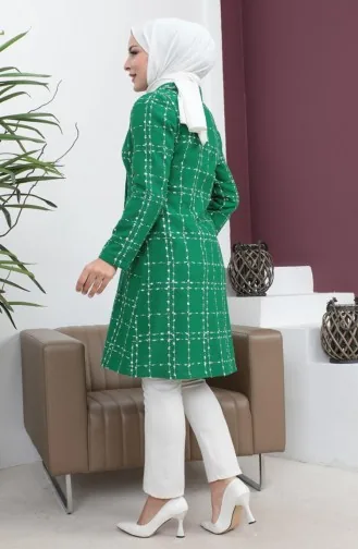 معطف ذو ياقة واسعة بأزرار زمرد 19177 15012