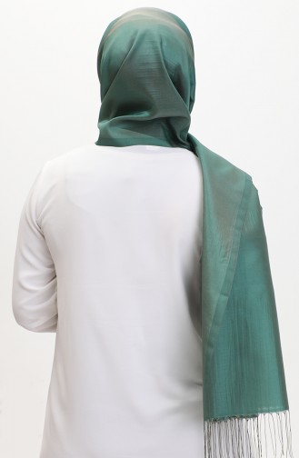 Tasseled Taffeta Shawl 1267-07 Green 1267-07