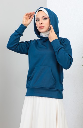 Hooded Sweatshirt 0151-01 İndigo 0151-01