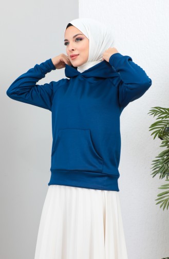 Hooded Sweatshirt 0151-02 Petrol Mavisi 0151-02