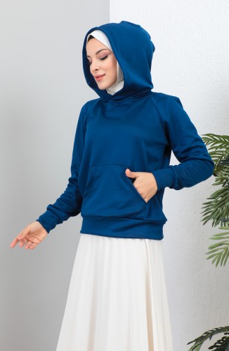 Hooded Sweatshirt 0151-02 Petrol Mavisi 0151-02