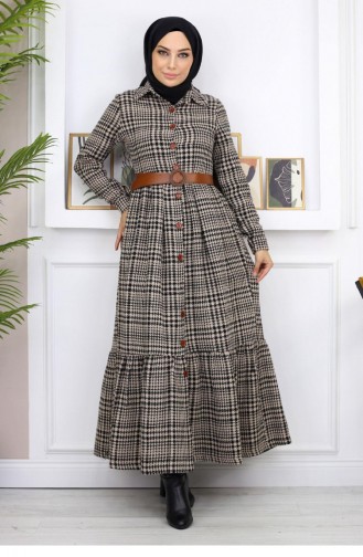 Knoop Gedetailleerde Chanel-jurk Tan 19164 14971