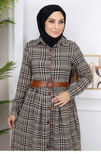 Knoop Gedetailleerde Chanel-jurk Tan 19164 14971