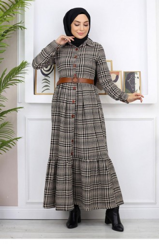 Knoop Gedetailleerde Chanel-jurk Tan 19164 14971