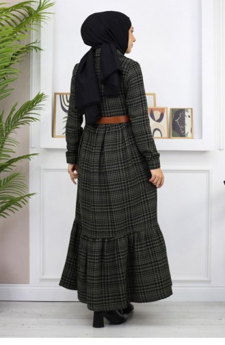 Knopfdetailliertes Chanel-Kleid Khaki 19164 14974