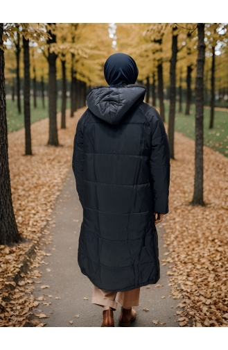 Vivezza Manteau Matelassé à Motif Ray 8512 8512-01 Noir 8512-01