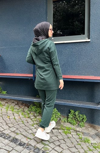 Zippered Hooded Tracksuit 03059-01 Nefti Green 03059-01