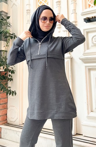 Zippered Hooded Tracksuit 03059-05 Anthracite 03059-05