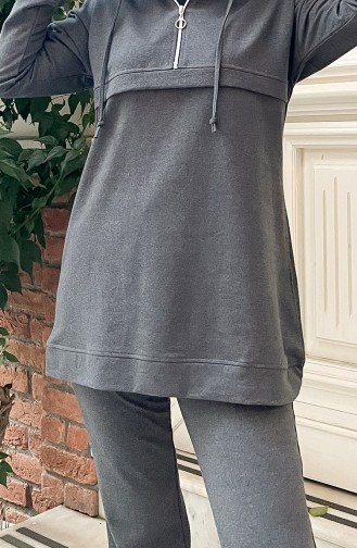 Zippered Hooded Tracksuit 03059-05 Anthracite 03059-05