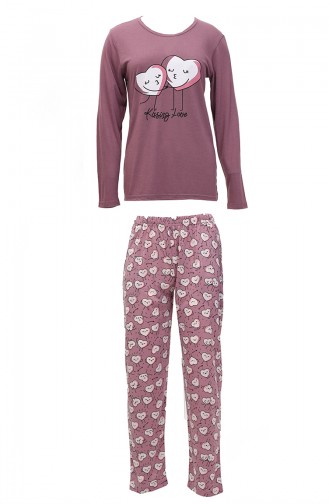 Akbeniz Ensemble Pyjama à Manches Longues En Coton Peigné Pour Femme 4187 4214