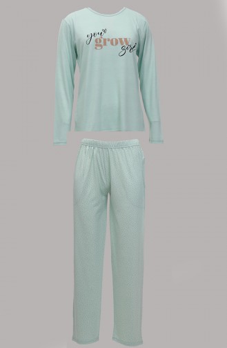 Akbeniz Damen-Pyjama-Set Aus Gekämmter Baumwolle Mit Langen Ärmeln 4188 4215