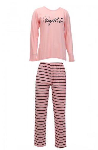 Akbeniz Damen-Pyjama-Set Aus Gekämmter Baumwolle Mit Langen Ärmeln 4190 4217