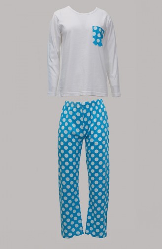 Akbeniz Women`s Long Sleeve Combed Cotton Pajama Set 4197 4221