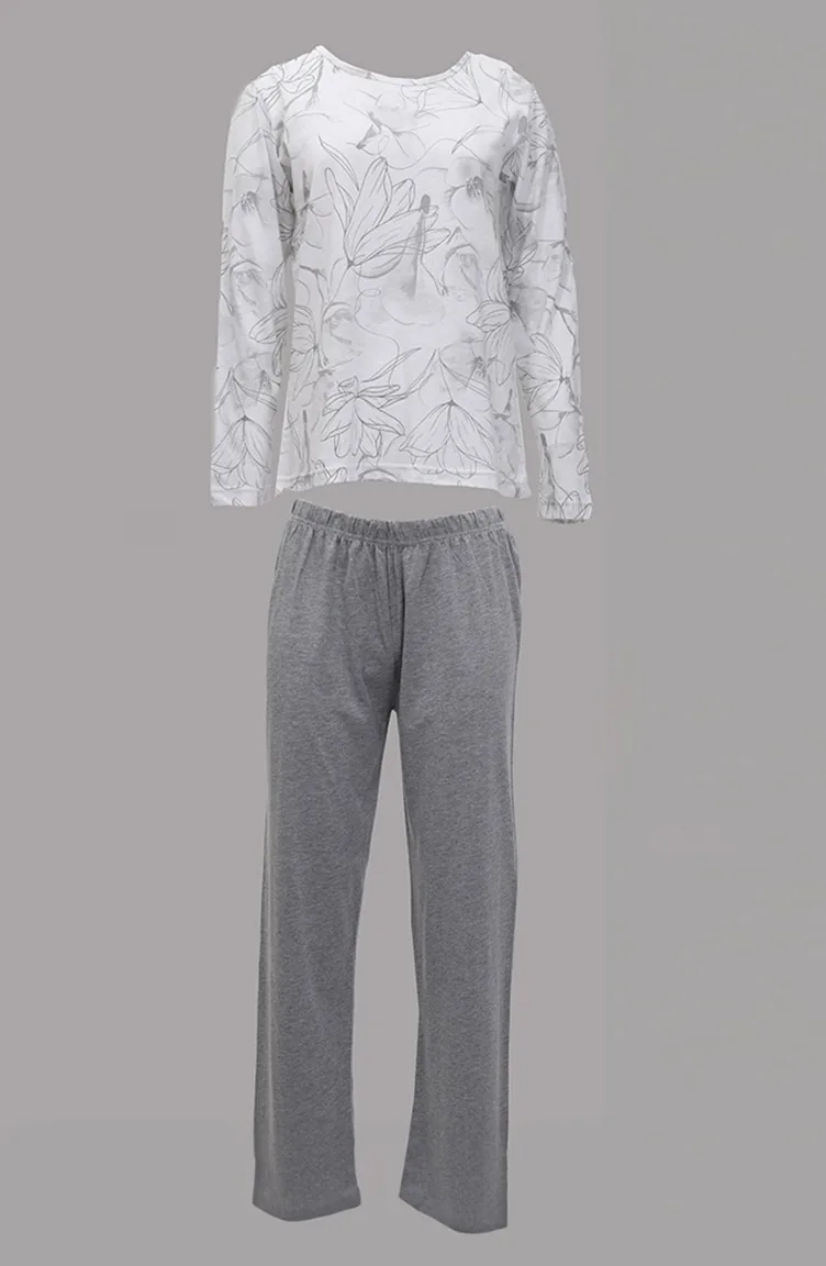 Akbeniz Damen-Pyjama-Set Mit Langen Ärmeln Aus Gekämmter Baumwolle 4203 4234