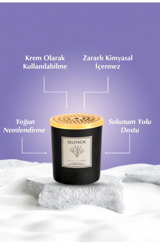 Lavander Garden Lavanta Kokulu Vegan Soya Wax Altın Metal Kapaklı Kokulu Bardak Mum 120gr SH0065-01 Renkli