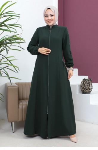Mouw Gedetailleerd Abaya Kaki 6106SMR.HAK